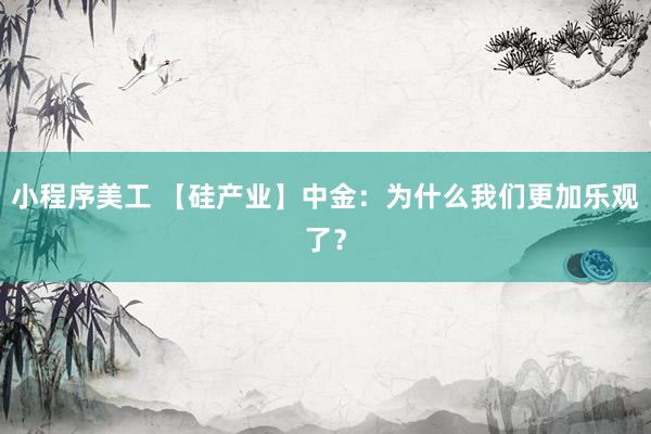 小程序美工 【硅产业】中金：为什么我们更加乐观了？