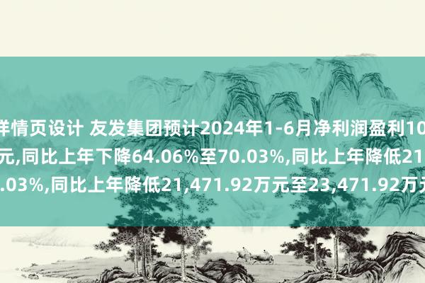 详情页设计 友发集团预计2024年1-6月净利润盈利10,045万元至12,045万元,同比上年下降64.06%至70.03%,同比上年降低21,471.92万元至23,471.92万元